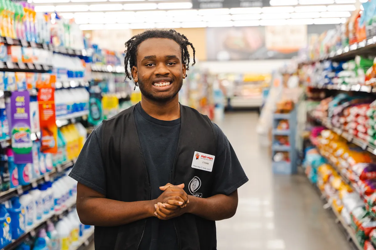 boy in the supermarket